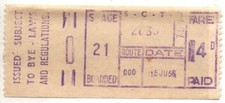 Bus Ticket = S C T D - TIM Machine No 75 (Stockport)