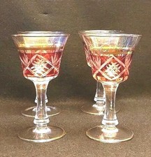 4 X Vintahe Bohemian Cranberry