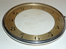 Vintage 1950's hinged glazed pin on clock bezel with 6" glass & chapter ring
