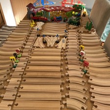 Huge Wooden Brio Train Track Bundle Station Junctions Bridges Engines 