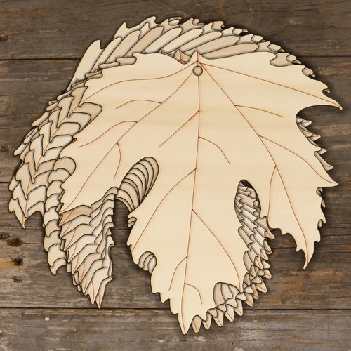 10x wooden maple leaves - leaves, craft