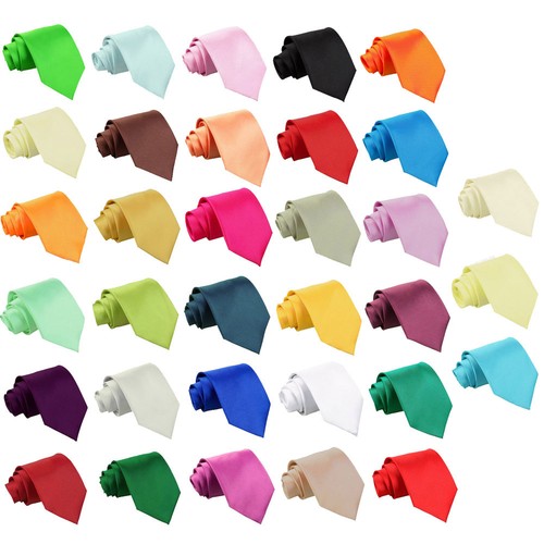 Mens slim tie satin plain - tie,