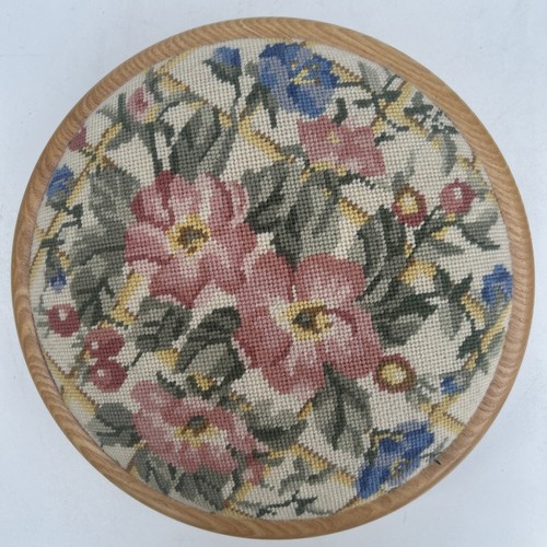 Vintage floral needlepoint - vintage,