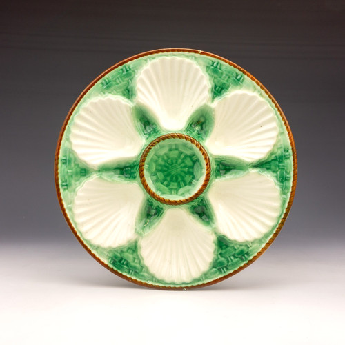 French majolica oyster dish - french,