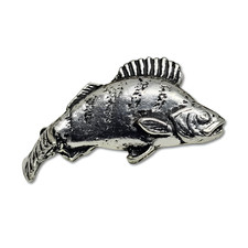 Perch Pin Badge Pewter Stripey