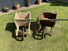 Wooden wheel barrow planter - wheel,