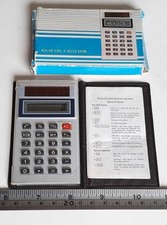 Vintage Mini Solar Silver Pocket Calculator With Instructions Working