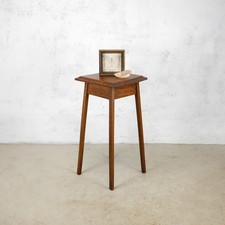 Antique Arts & Crafts Oak Inlaid Side Lamp Table Plant Stand #102973