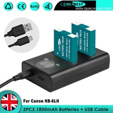 2x NB-6LH Battery For Canon