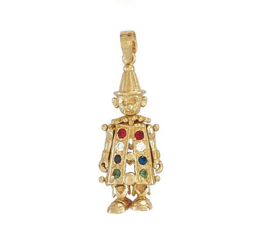 9ct gold clown moveable - clown,