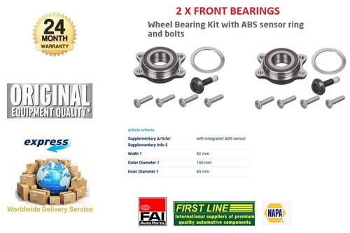 Front wheel bearings for vw - front,