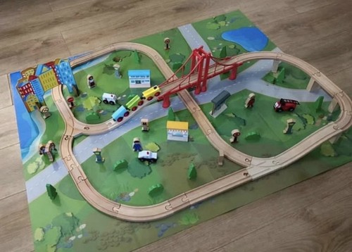 Squirrel play wooden train - play,