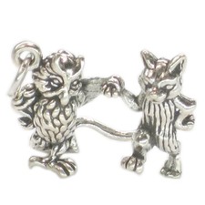 Owl Pussycat sterling silver charm pendant  Nursery rhyme charms