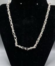 Sterling silver bow links necklace signed KA1772 Kariza La Dea Bendata 18-22”