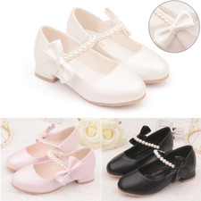 Girls Faux Leather Low Block