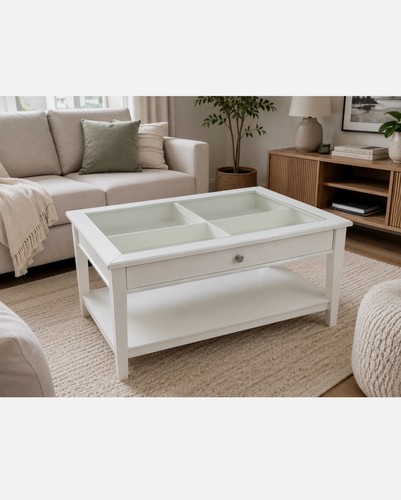 White coffee table with - coffee,