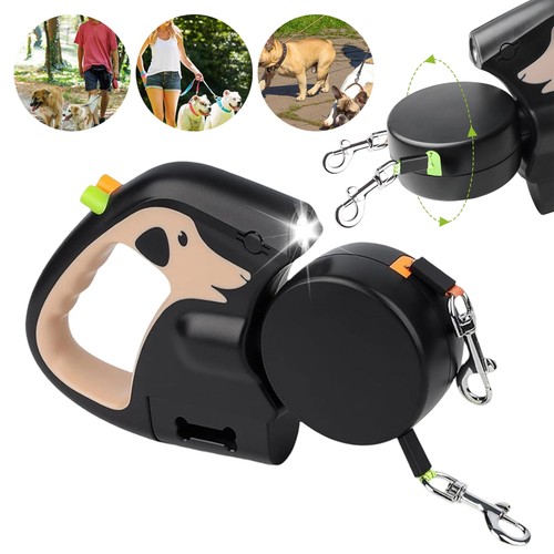 Double retractable dog lead - lead, 3m