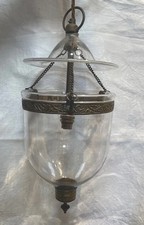 Antique Hundi Hall Lantern – Hand-Blown Glass Pendant Light with Brass cap