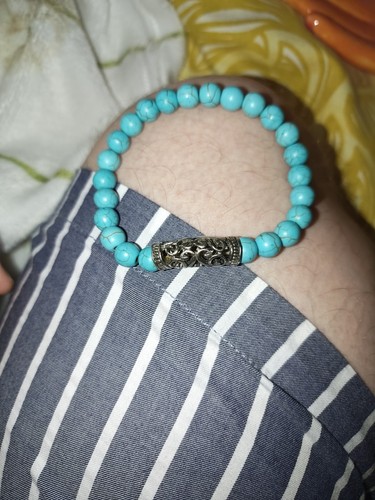 Turquoise howlite bead - turquoise,