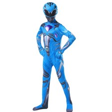 Kids Power Rangers Mighty Morphin Cosplay Costume Jumpsuit Fancy Dress Outfit