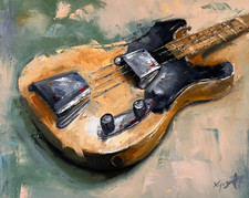 Abstract Bass Guitar Oil