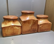 Vintage Storage Containers Drip Glaze Large Graduated MCM 