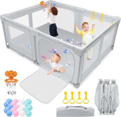 Foldable baby playpen large - foldable,