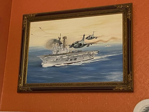 Framed original naval oil - original,