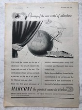 1946 Aircraft Advert MARCONI