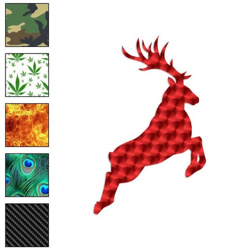 Stag deer doe jumping vinyl - doe, jumping,