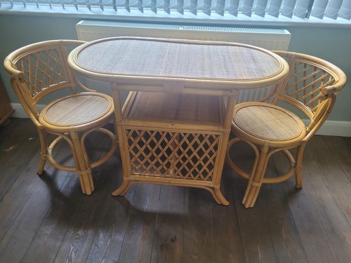 Bamboo cane mid century table - mid,