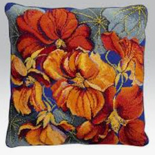 CHART ONLY Tapestry Cushion CHART ONLY Elian McCreadyNasturtiums *last one