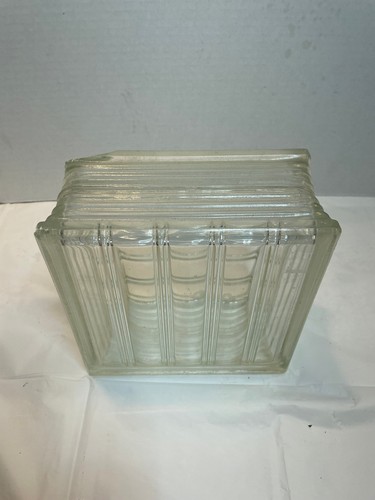 Vintage glass block x - 7-3/4",