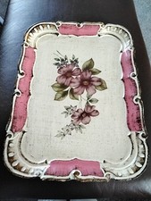 Reduced Vintage Italian Wooden Tray Medium Hand Painted 26x19cm Tray