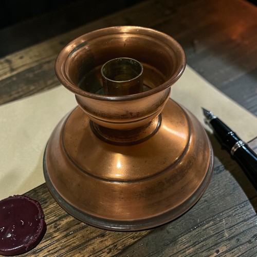 Copper candlestick holder vtg - holder,