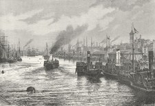 SCOTLAND. Glasgow c1885 old