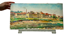 MODERN ITALIAN OIL ON CANVAS TUSCANY ARNO FIRENZE MID-CENTURY SIGNED HUILE TOILE