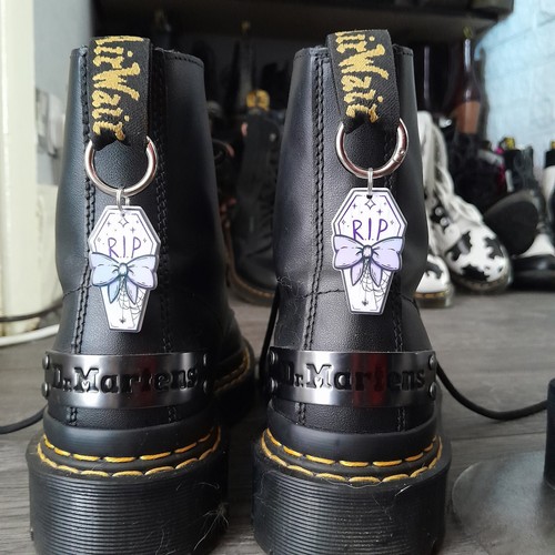 Rip bow coffin boot charms - charms, dr
