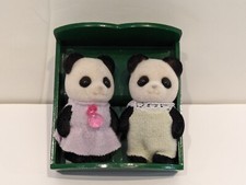 Sylvanian Families Panda Babies Twins with vintage double cot