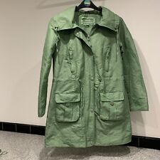 Per Una green shower resistant fleece lined Jacket size 10 Detachable Hood VGC