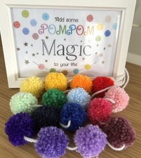 Wool rainbow mini - wool, pompoms