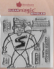 Woodware Superhero Stamp Set for cardmaking, scrapbooking, crafts
