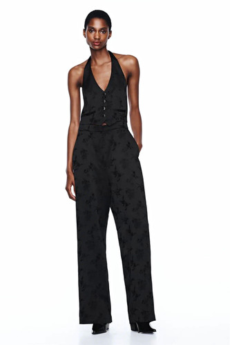 Zara black floral jacquard - black,