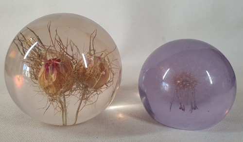 Two 1970 80s lucite resin - two, lucite/resin