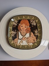 Vintage Folk Art Pottery Plate