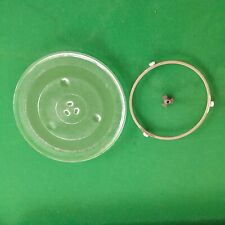 LARGE MICROWAVE ~ GLASS TURNTABLE 31.5cm DIAMETER , with ring/rotator - USED