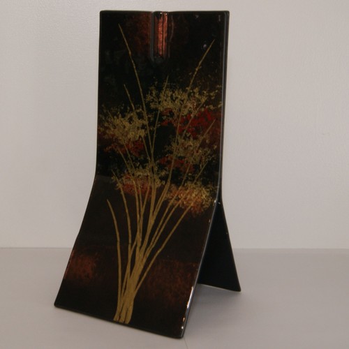 Tall double sided glass candle - sided,