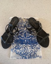 Chanel Embellished Thong Sandals T-Strap Sandals size 5