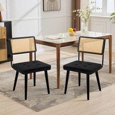Rattan Back Dining Chair Set