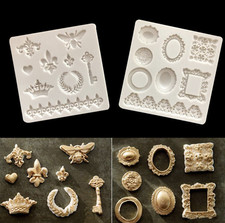Silicone Vintage Frame Fondant Icing Mould Sugar Craft Mold UK Cake Decoration